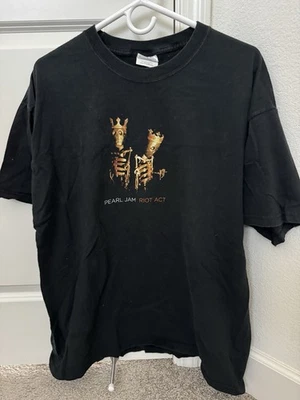 2003 North American Pearl Jam Riot Act Concert T Shirt Black Cotton XL - Image 1 of 3