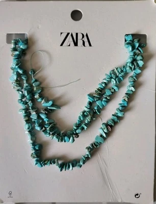Collar de cuentas de piedra Zara - color turquesa  Foto 1 de 4