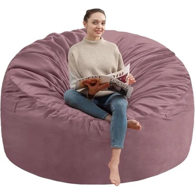 Memory Foam Bean Bag Chair Velvet Lounge Furniture Gaming Reading Napping New - Image 1 of 4