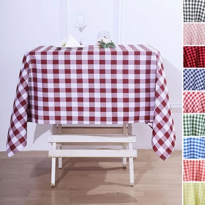 54x54-Inch SQUARE Checked Gingham Polyester Tablecloth Dinner Wedding Linens - Image 1 of 2
