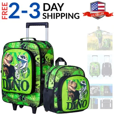 Kids Luggage for Boys and Girls, Cute Dinosaur Unicorn Rolling Wheels Suitcas... - Image 1 of 4