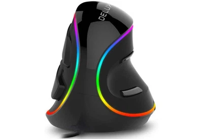 DeLUX Wired Ergonomic Mouse, Large Vertical Mouse, RGB Backlit, 12800 DPI  - Image 1 of 4