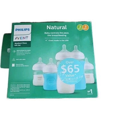 Philips Avent Glass Natural Bottle with Natural Response Nipple Baby Set - Image 1 of 2