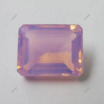 118.10 Ct Lab-Created Pink Opal Precious Loose Gemstone Emerald Cut CERTIFIED - Image 1 of 4