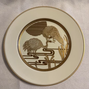 Set di 11 piatti Fitz and Floyd Golden Heron 10 1/4" oro bianco. GS1 - Foto 1 di 4