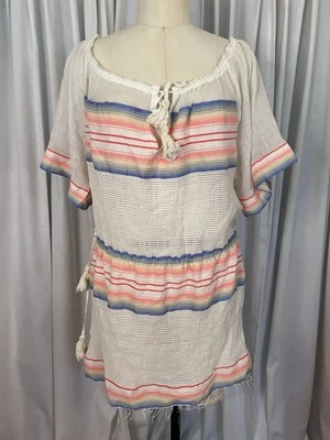 Top túnica de algodón a rayas transparentes Lemlem talla M Foto 1 de 4