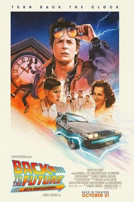 Back to the Future 40th Anniversary Poster Sci-Fi Movie Wall Art Decor - Image 1 of 4
