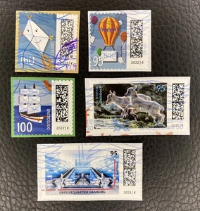 Lot de 5 timbres Allemagne année 2021 / 2022 - encore sur frag Briefmarken DL37 - Foto 1 di 1