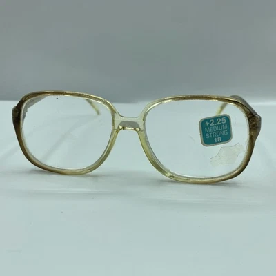 VTG Oversized Clear Gray Nerd Eyeglasses Readers Glasses Penn Optics +2.25 - Image 1 of 4