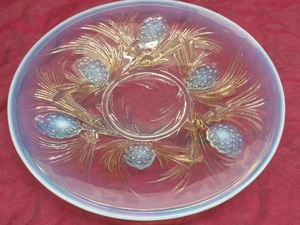 Vintage signed Jobling Opalique Firecone Art Deco 1933 plate dish 10" - Picture 1 of 8