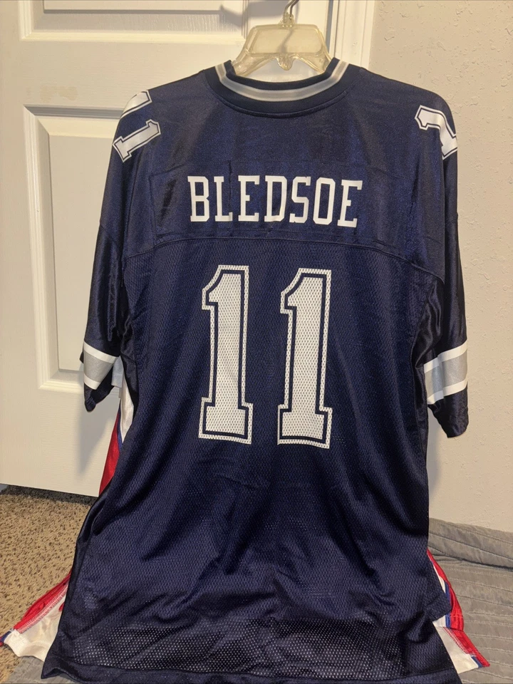 Camiseta Drew Bledsoe Dallas Cowboys Azul Marino NFL Fan Apparel Reebok Talla XXL Foto 1 de 2