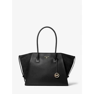 Bolso de Mano MICHAEL MICHAEL KORS Avril Extra Grande Cuero Cremallera Superior Negro Dorado - Imagen 1 de 12