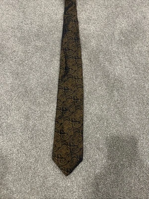 Corbata de diseñador XMI Platinum para hombre negra dorada cachemira 4X58 Foto 1 de 2