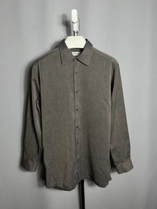 Camisa de vestir vintage de algodón marrón liso Charvet para hombre Francia años 90 talla L - Imagen 1 de 8
