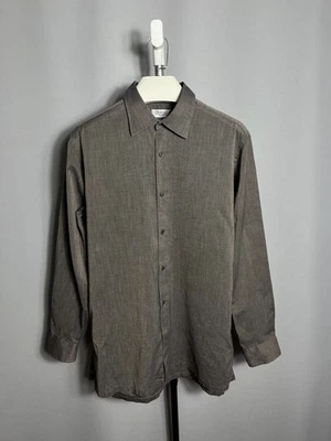 Camisa de vestir vintage de algodón marrón liso Charvet para hombre Francia años 90 talla L Foto 1 de 4