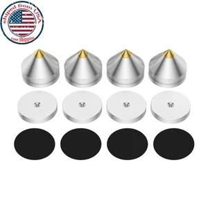 4set HiFi Audio Isolation Stand Feet Aluminium Alloy Speaker Spike Cone Pad M22 - Picture 1 of 11