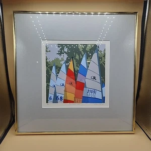 Lithographie Druck Hobie Katzen Boote Katamaran Regatta Segeln Kunst signiert nummeriert - Bild 1 von 17