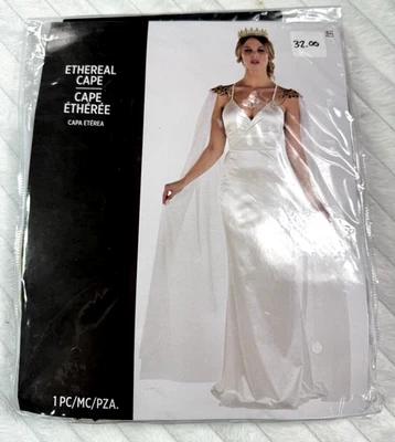 NIB White Ethereal Cape Adult Halloween Costume Accessory One Size Fits Most - Image 1 of 4