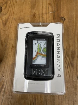 Humminbird PiranhaMAX 4 Fish Finder Black Dual Beam Sonar New Sealed - Image 1 of 3