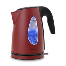 HERVIDOR CALENTADOR DE AGUA INALAMBRICO COCINA ACERO ILUMINACION LED. ROJO