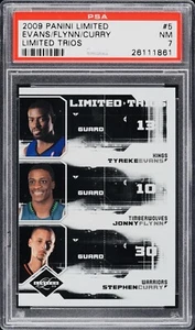 Limited Trios Evans Flynn Stephen Curry Rookie 2009/99 #5 PSA 7 casi nuevo - Imagen 1 de 2