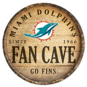 MIAMI DOLPHINS 14" DIAMATER ROUND WOOD SIGN FROM WINCRAFT - Picture 1 of 2