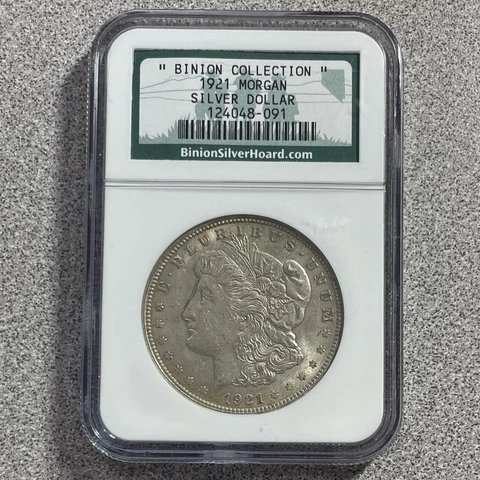 1921 Silver Morgan Dollar NGC Binion Collection Cover
