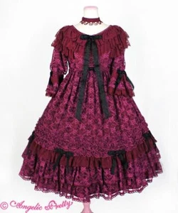 Angelic Pretty  Vioretta Dress Burgundy Lolita Japan Used - Picture 1 of 8