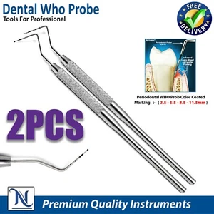 WHO Periodontal Probes COLOR CODED Marking Perio Tooth Depth Measuring Probes - Picture 1 of 4