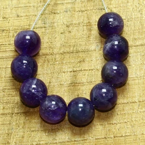Cuentas redondas lisas de amatista briolette naturales sueltas para hacer joyas - Imagen 1 de 4
