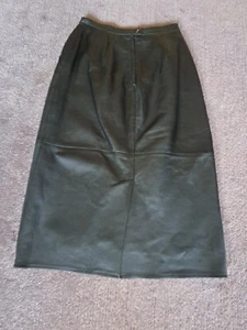 Lederrock schwarz, Nappaleder Gr. 34/36, knielang - Bild 1 von 7