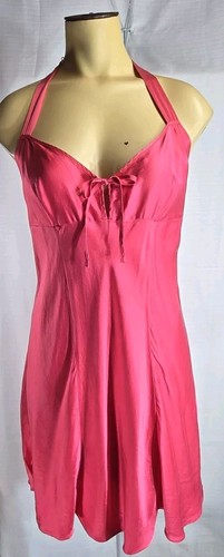 UNDERCOVER Abito slip anni 90 Victoria’s Secret seta corallo rosa con fiocco taglia M