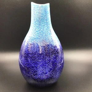 Jarrón de cerámica artística esmaltada azul moderno italiano de mediados de siglo numerado - Imagen 1 de 12