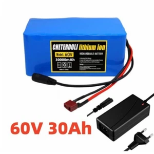 Neu Li-Ion Akku 60V 16S2P 30Ah Elektroroller Fahrrad +67,2V 2A Ladegerät - Bild 1 von 7