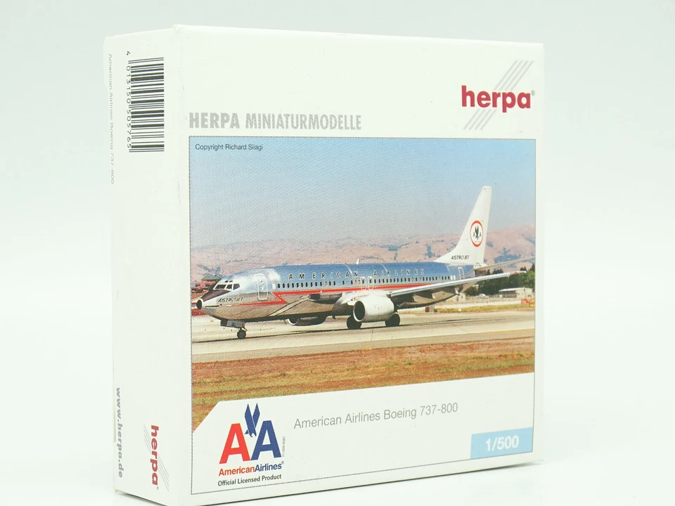 Herpa Aereo Airlines 1/500 - Boeing 737 800 Aa American Airlines - Immagine 1 di 1