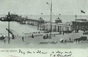 POSTAL TEMPRANA INDIVISA WEST PIER BRIGHTON 1903 - WIMBLEDON - Imagen 1 de 2