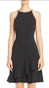 Aqua BLACK Women's Ruffled Asymmetrical Cocktail Dress, US Large - Picture 1 of 1
