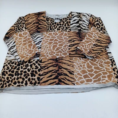 Top Alfred Dunner Mujer Grande Multicolor Estampado Animal Manga Larga Foto 1 de 4