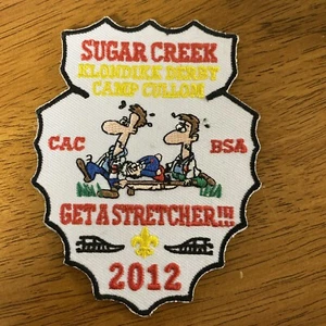 BSA Sugar Creek Klondike Derby Camp Cullom 2012 Get A Stretcher Patch Boy Scout - Picture 1 of 3