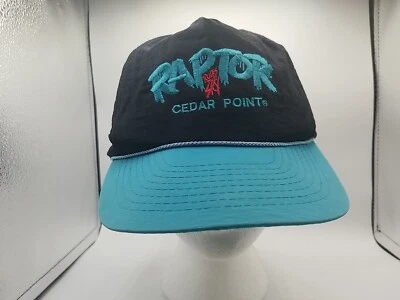 Montaña rusa vintage Cedar Point Hat Raptor nailon Sandusky Ohio Snap Back  Foto 1 de 4