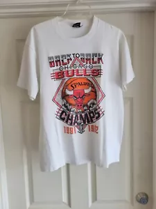 Vtg Single Thread Screen Stars Best USA 1991 1992 Chicago Bulls Champs sz L - Picture 1 of 6