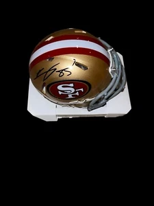 VERNON DAVIS Signed San Francisco 49ers NFL Mini Helmet TIGHT END BAS 2 - Picture 1 of 2