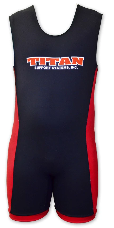 Titan Triumph Rally Powerlifting Singlet - IPF  USPA Legal Black/Red Raw - Image 1 of 1