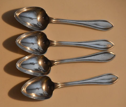Four George V Sterling Silver Grapefruit Spoons Sheffield 1934 Cover
