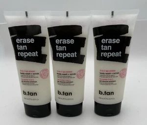 3 Pack-b.Tan Erase Tan Repeat 2-in-1 TAN ERASER Body Wash + Scrub, 8 oz - Vegan - Picture 1 of 3