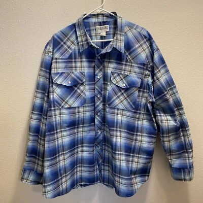Haband Western Pear Snap Long Sleeve Button Up Shirt  Blue Men’s Size 2XL - Image 1 of 4