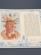 American Indian Chiefs  No T122 Many Horns Red Man’s Chewing Tobacco Advertismen