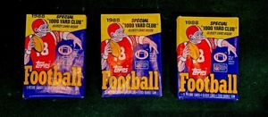 1988 Topps Football Wax Packs 3 Ok Lot Bo Jackson Rookie Unopened 