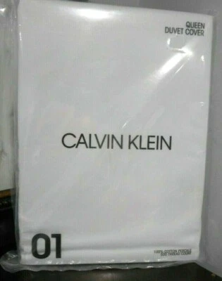 Nuevo FUNDA NÓRDICA CALVIN KLEIN Serie 1 Núcleo BLANCO REINA 500tc Cuna Gris Micro Ribete Foto 1 de 4
