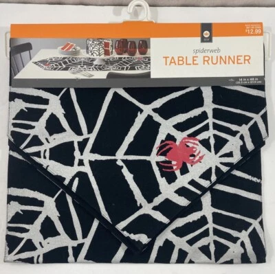 Halloween Spiderweb Table Runner NEW 14" x 48" (100% Cotton) - Image 1 of 3